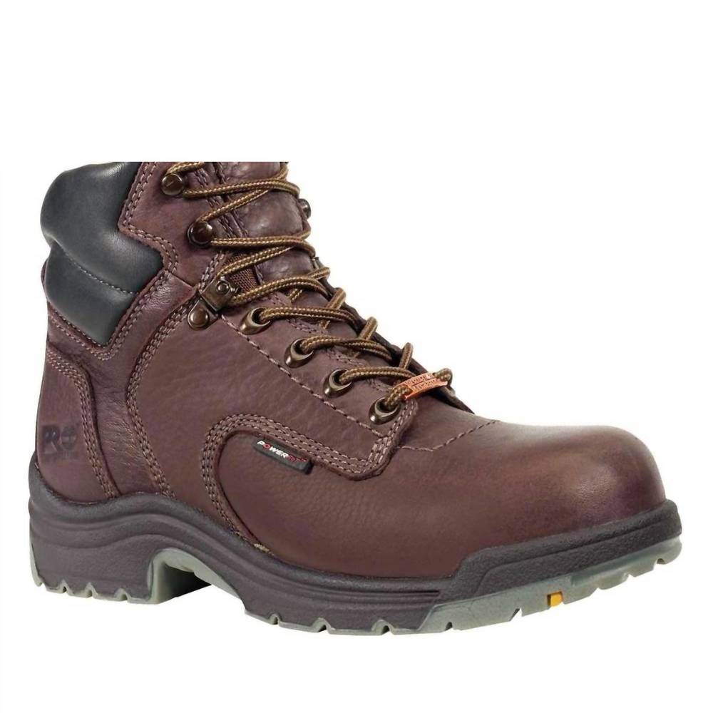 NEW TIMBERLAND women's safety-toe women's waterproof titan work boot in dark bro